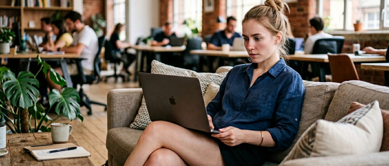 Professionnelle consultant ses taux d ouverture email sur un laptop